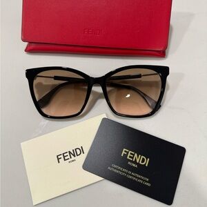 Fendi Black and Tan Sunglasses